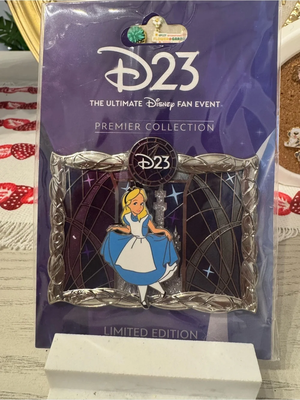 Disneys D23 Castle and Alice Enamel Pin - LE
